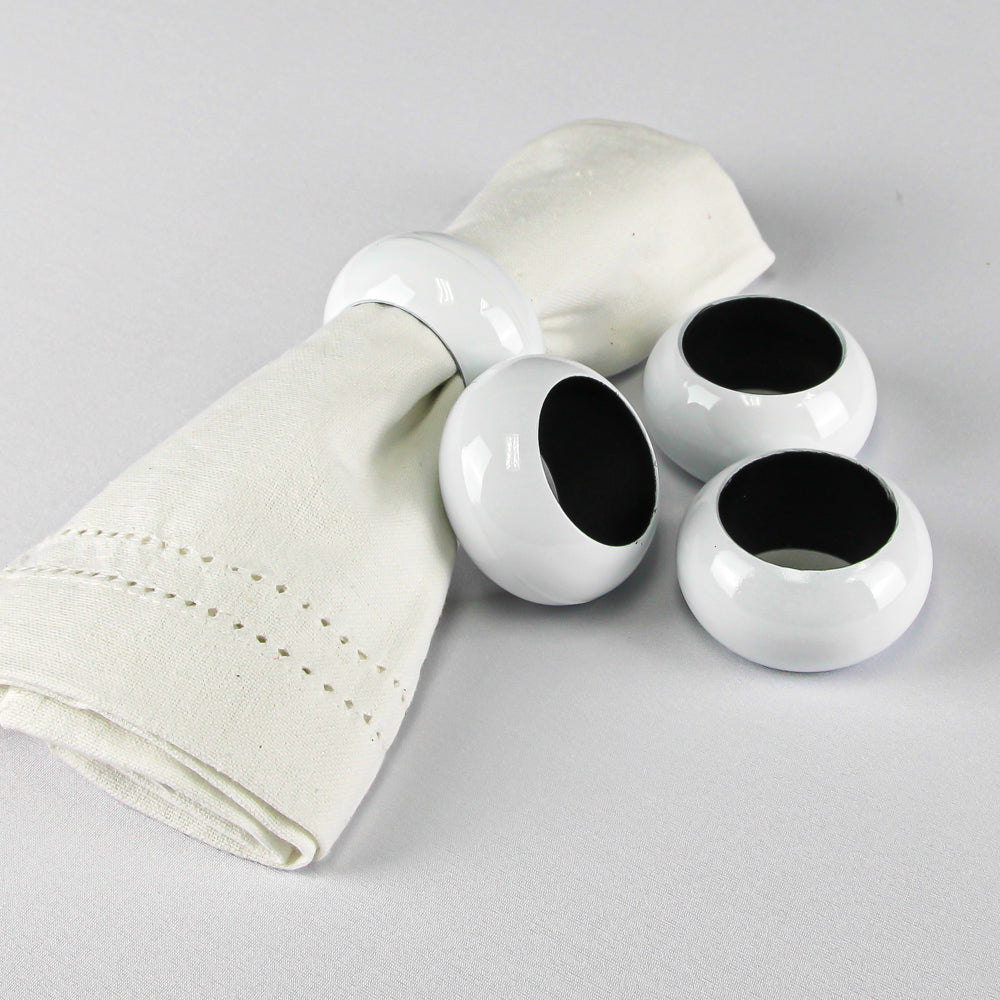 Richland Napkin Ring 2.3" White Set of 4