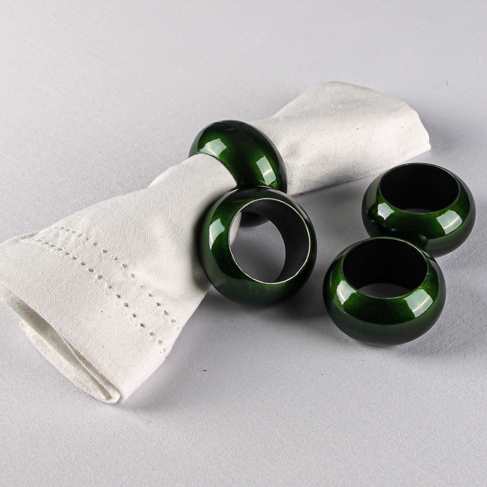 Richland Napkin Ring 2.3" Forest Green Set of 4