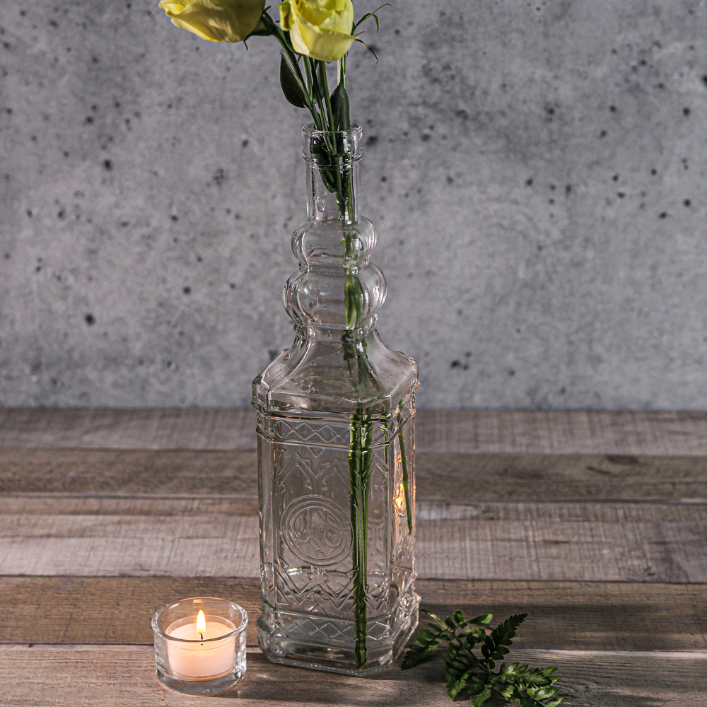 richland vintage square glass bottle clear set of 6