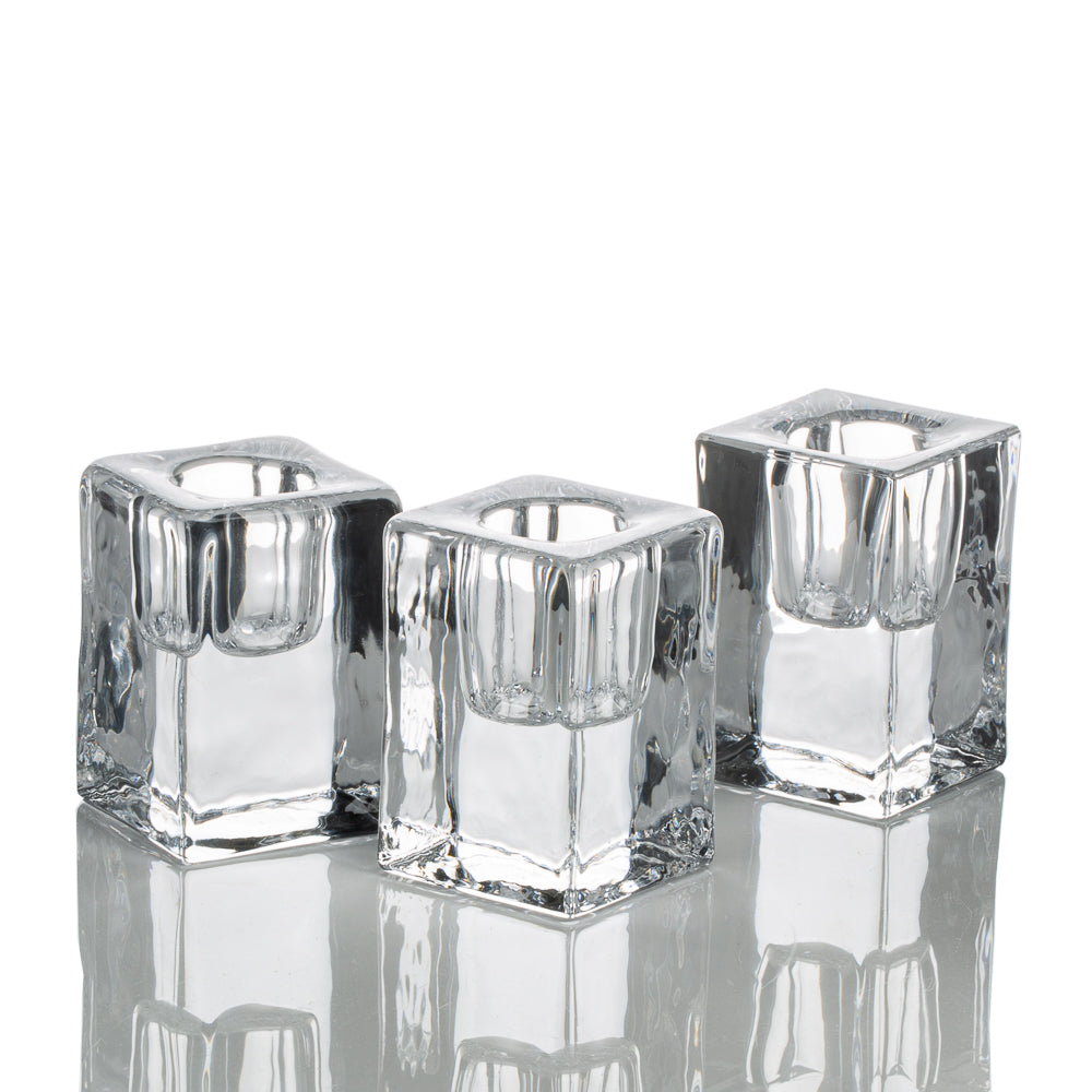 richland square glass taper candle holder 2 5 set of 48 - view 1