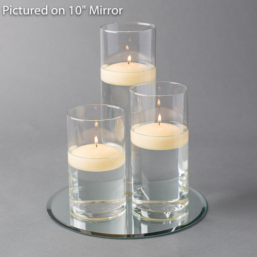 Eastland Round Mirror and Cylinder Vase Centerpiece with Richland 3" Floating Candles Set of 48 - view 2