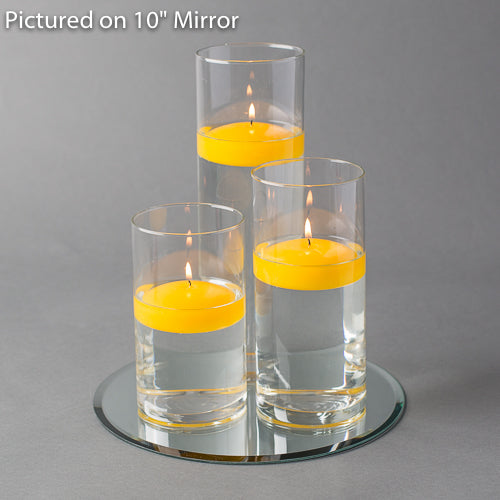 Eastland Round Mirror and Cylinder Vase Centerpiece with Richland 3" Floating Candles Set of 48 - view 12