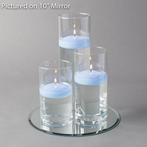 Eastland Round Mirror and Cylinder Vase Centerpiece with Richland 3" Floating Candles Set of 48 - view 14