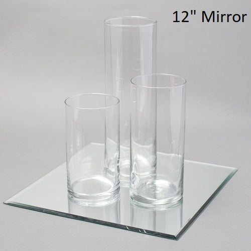 Eastland Square Mirror and Cylinder Vase Centerpiece with Richland 3" Floating Candles Set of 84 - view 3