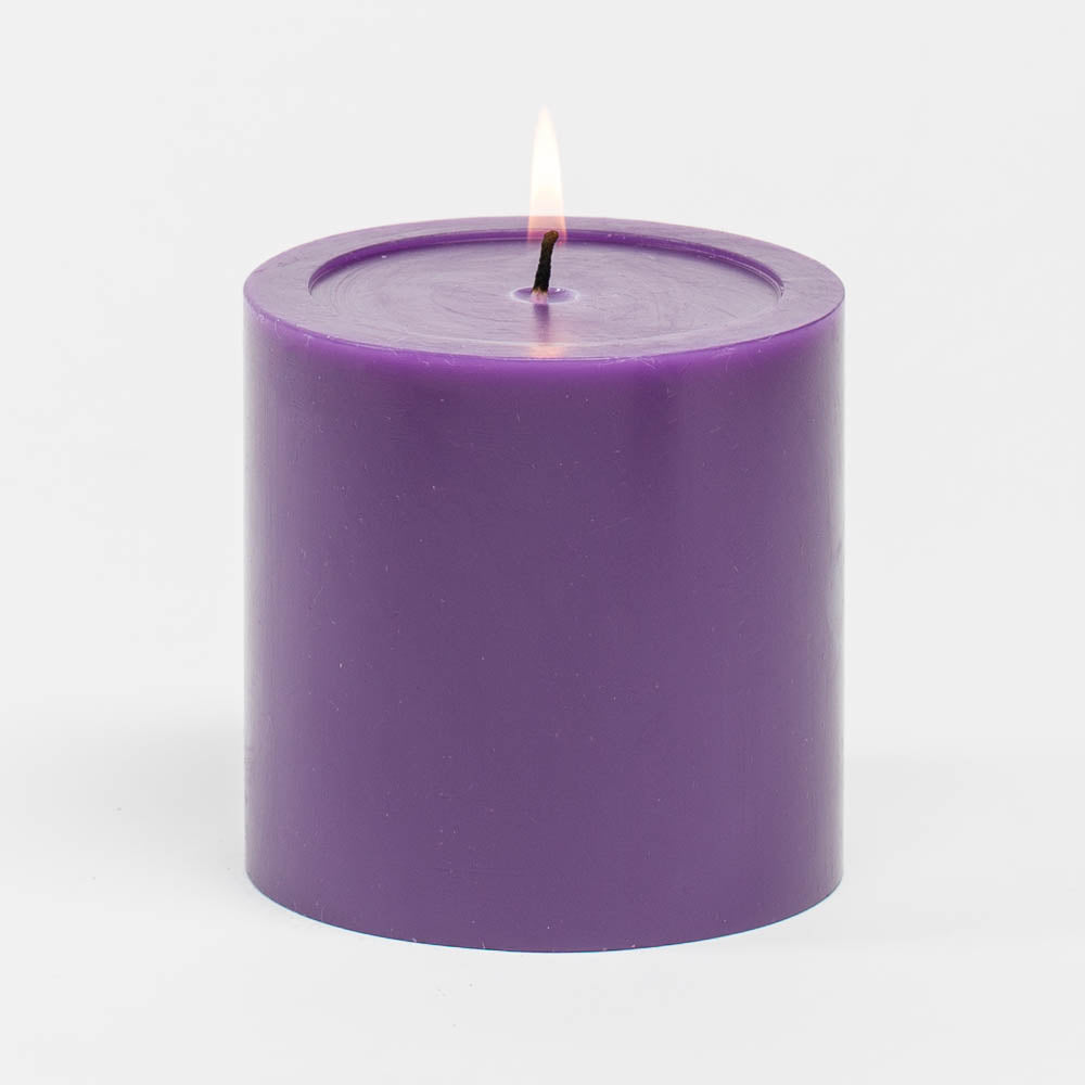 richland 4 x 4 purple pillar candle - view 1