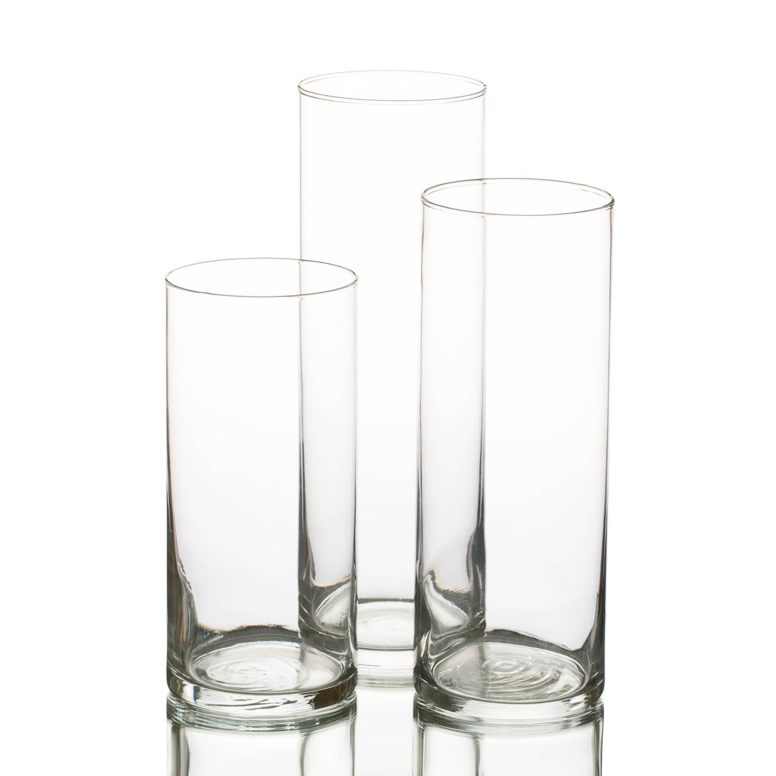 Eastland Cylinder Floating Candle Holders 7.5" , 9" & 10.5" Set of 3