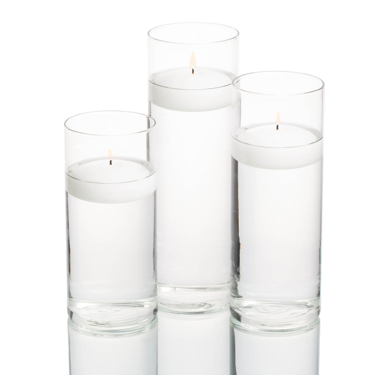 floating candles cylinder holders set 03 - view 1