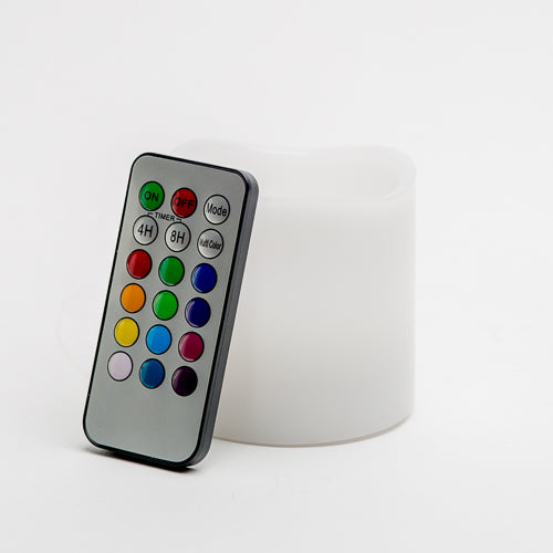 Richland Flameless LED Remote Control Wavy Top Pillar Candle White 3"x3" Set of 3