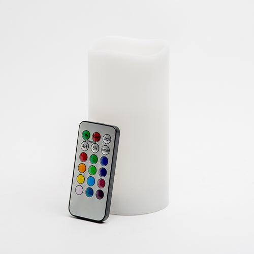 richland led remote control wavy top pillar candle white 3x6 set of 24 - view 2