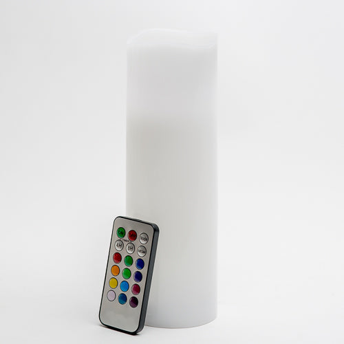 richland led remote control wavy top pillar candle white 3x9 set of 24 - view 2