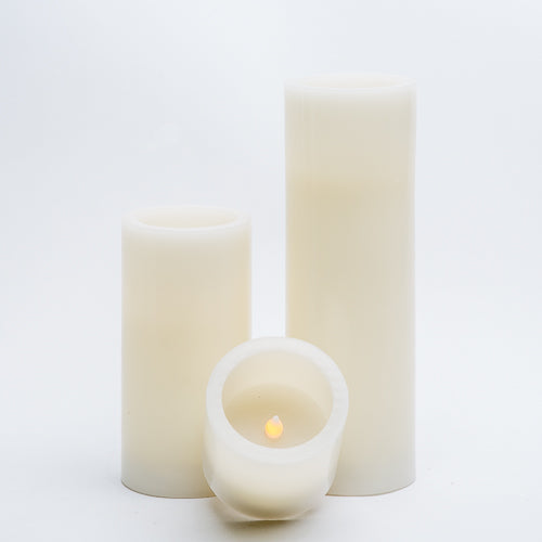 richland flameless led pillar candles 3 x6 ivory set of 6 - view 3