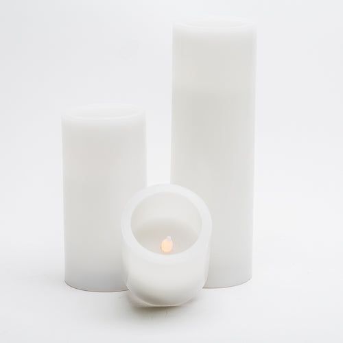 richland flameless led pillar candles 3 x3 3 x6 3 x9 white set of 3 - view 4