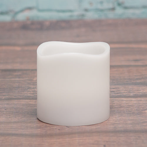 richland led wavy top pillar candle white 3x3 set of 6 - view 1