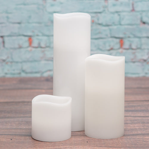 Richland Flameless LED Wavy Top Pillar Candle White 3"x9" - view 5