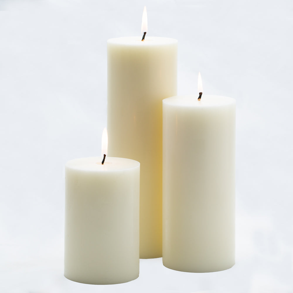 richland 4 x 12 light ivory pillar candle set of 6 - view 3