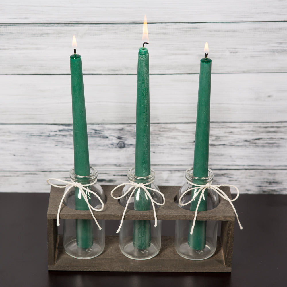 richland vintage milk bottle vases with wooden stand set of 6 - view 5