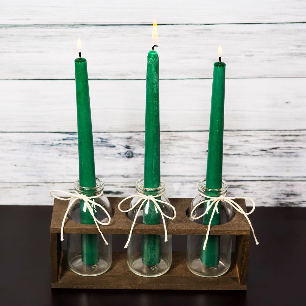 Richland Taper Candles 10" Dark Green Set of 50 - view 2