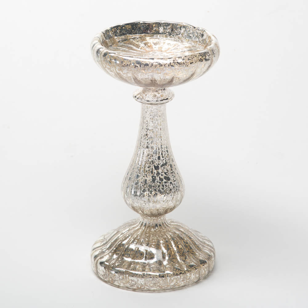 richland ribbed unique mercury glass pillar candle holder set of 3 - view 7