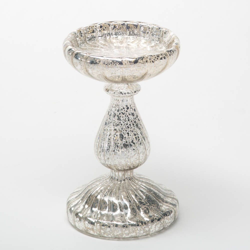 richland ribbed unique mercury glass pillar candle holder set of 3 - view 8