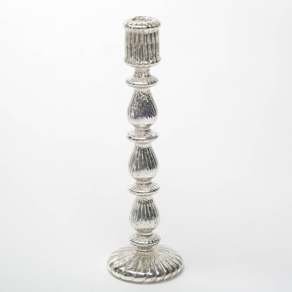 richland ribbed unique mercury glass taper candle holder 13 - view 1