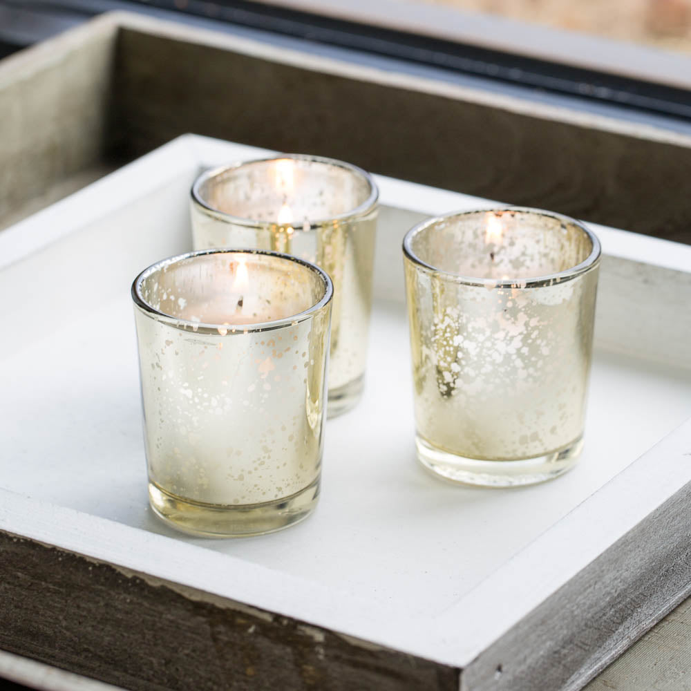 richland metallic gold mercury votive holders set of 12 - view 3