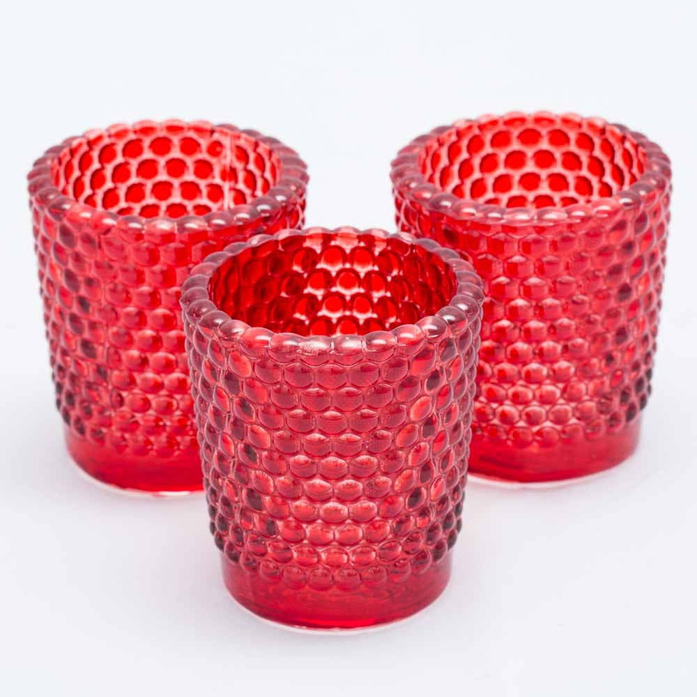 richland votive holder hobnail red set of 72 - view 1