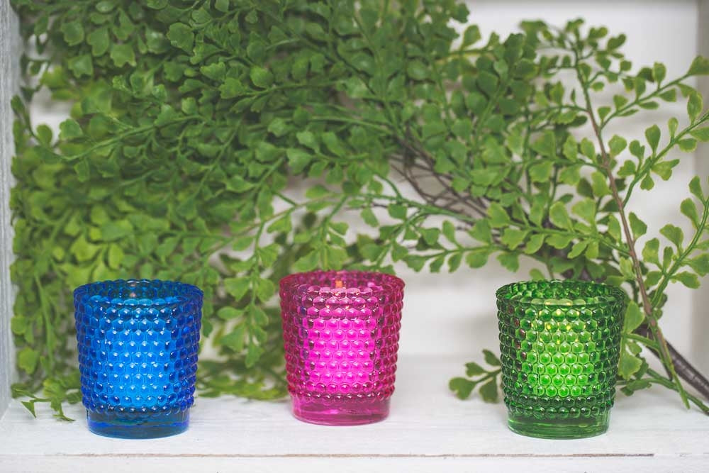 richland votive holder hobnail blue set of 72