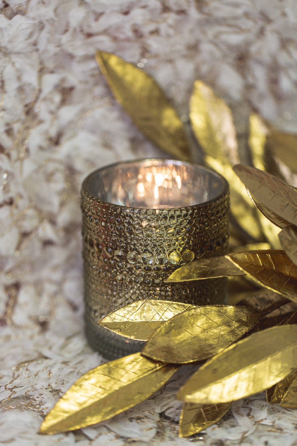 Richland Mercury Candle Holder Pearly Metallic Gold Large Set of 24 - view 2