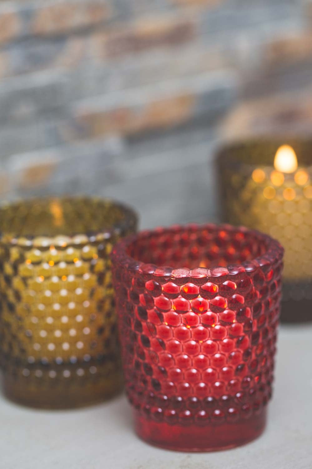 Richland Votive Holder Hobnail Red Set of 12 - view 4