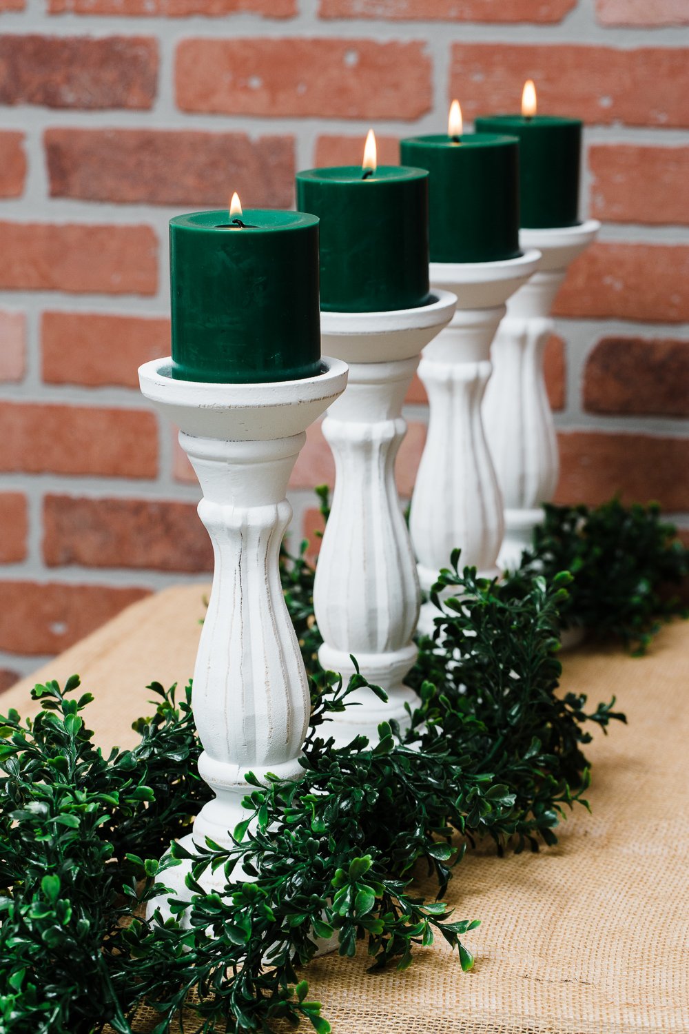 Richland Pillar Candles 3"x3" Dark Green Set of 24 - view 3