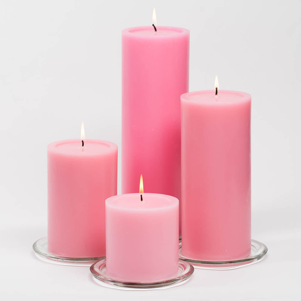 Richland 4" x 12" Pink Pillar Candle Set of 6 - view 2