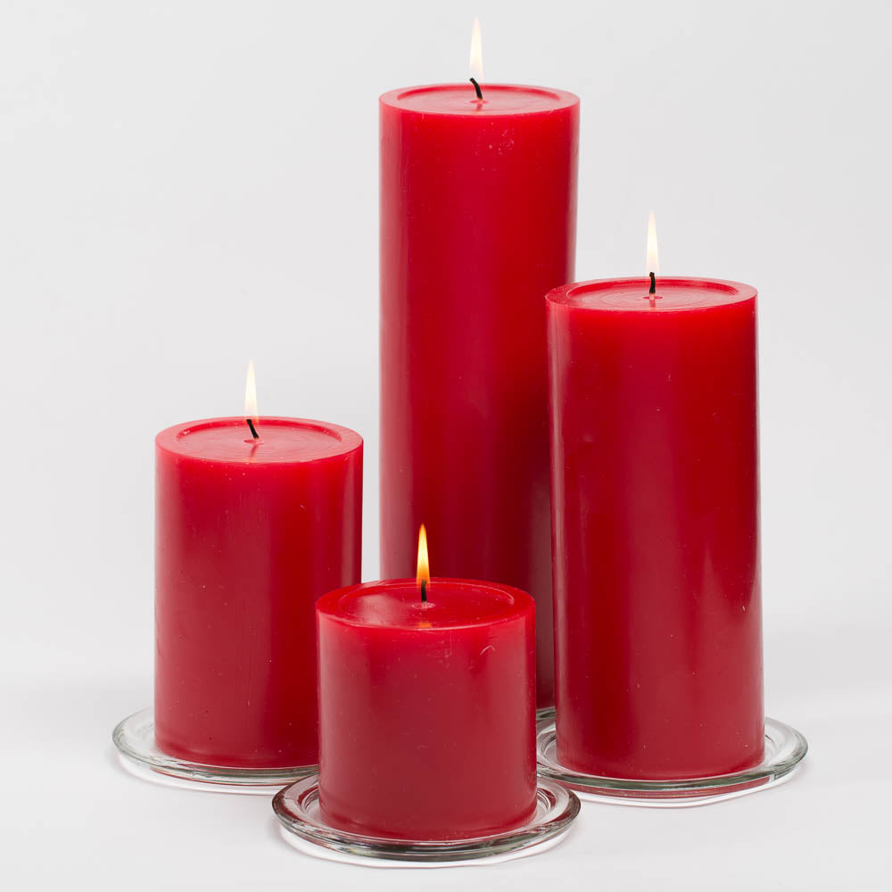 richland 4 x 6 red pillar candles set of 6 - view 2