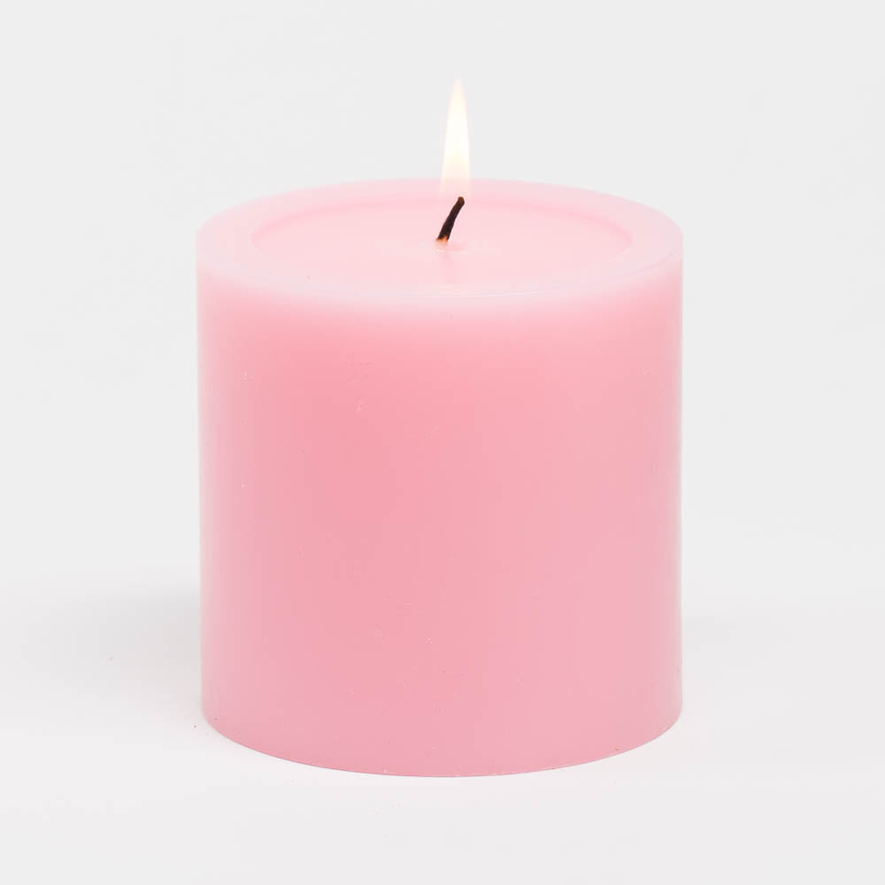 richland 4 x 4 pink pillar candles set of 6 - view 1