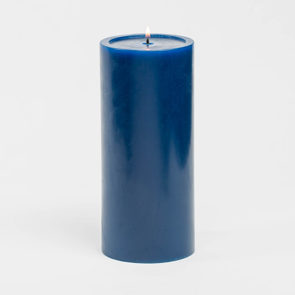 richland 4 x 9 navy blue pillar candle - view 1