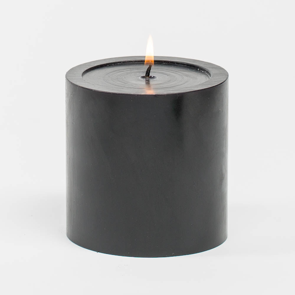 richland 4 x 4 black pillar candles set of 6 - view 1