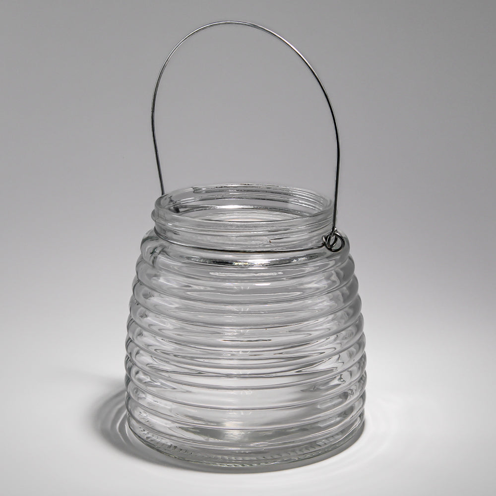Eastland 4.6" Hanging Horizontal Ribbed Glass Jar with Handle  - view 1