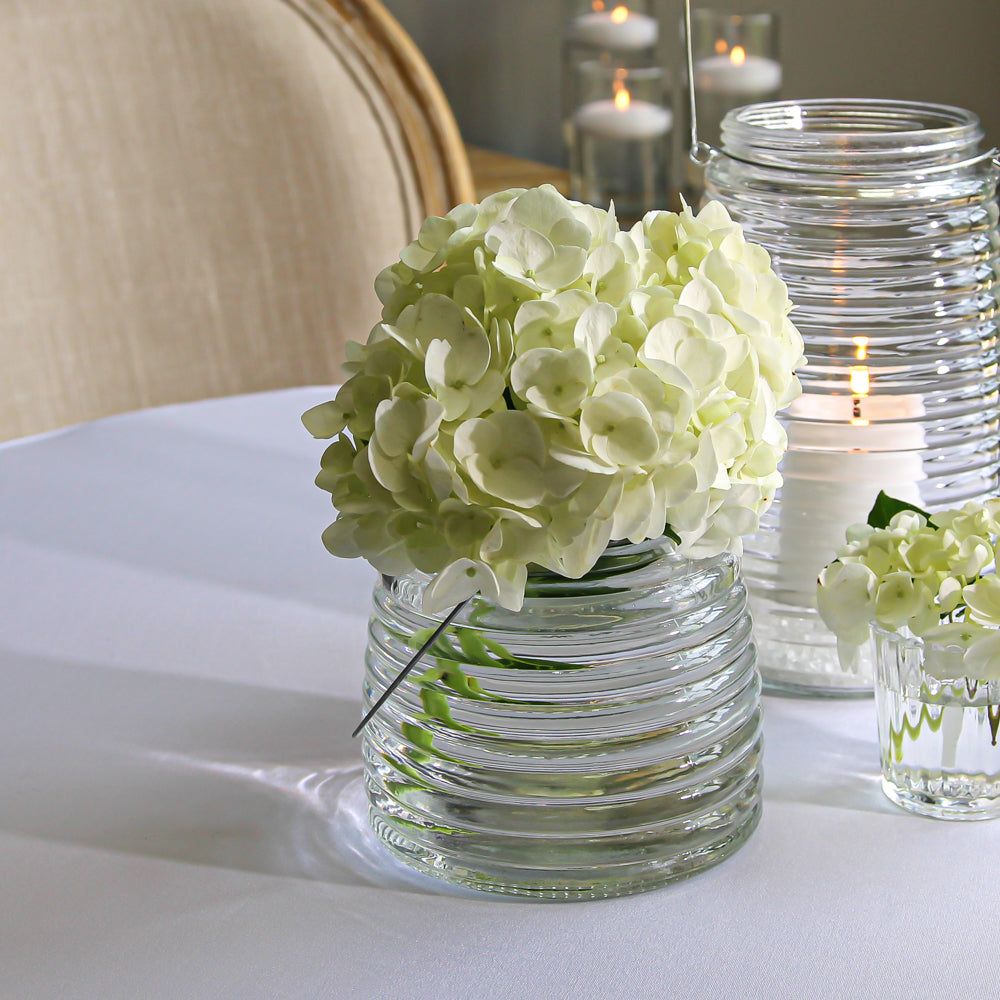 Eastland 4.6" Hanging Horizontal Ribbed Glass Jar with Handle 