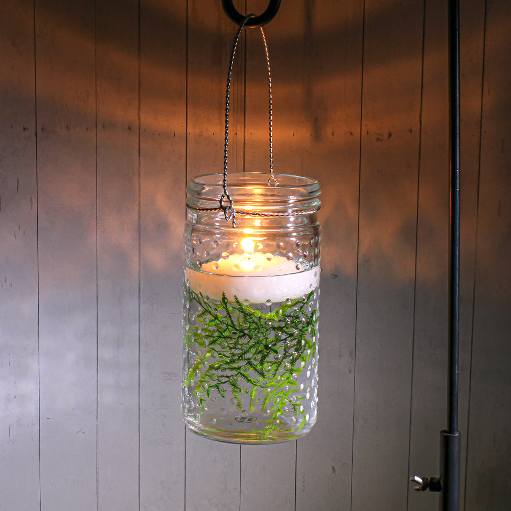 Eastland 7.5" Hanging Dotted Glass Jar with Handle - view 1