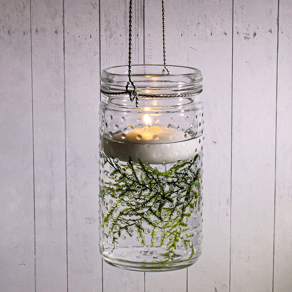 Eastland 7.5" Hanging Dotted Glass Jar with Handle - view 4