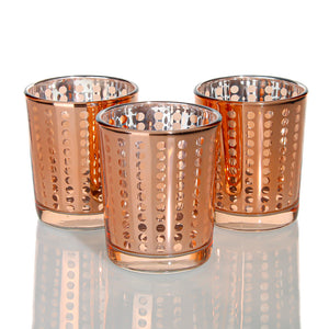 Richland Rose Gold Dotted Glass Holder - Small