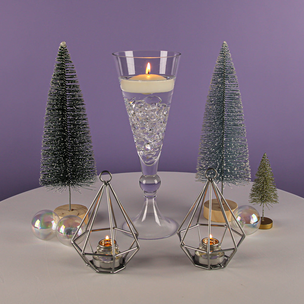 Richland Geometric Tealight Candle Holders - Silver Set of 12