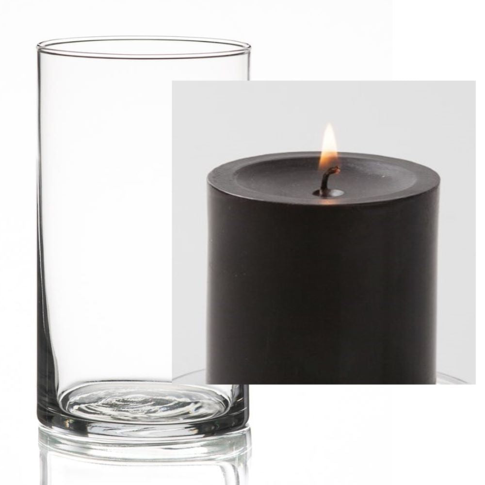 Richland Pillar Candle 3" & Eastland Cylinder Holder 6" Set of 12 (Choose your Color) - view 16