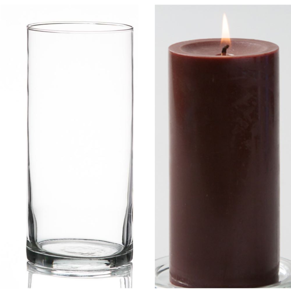 Richland Pillar Candle 6" & Eastland Cylinder Holder 7.5" Set of 12 (Choose your Color) - view 14