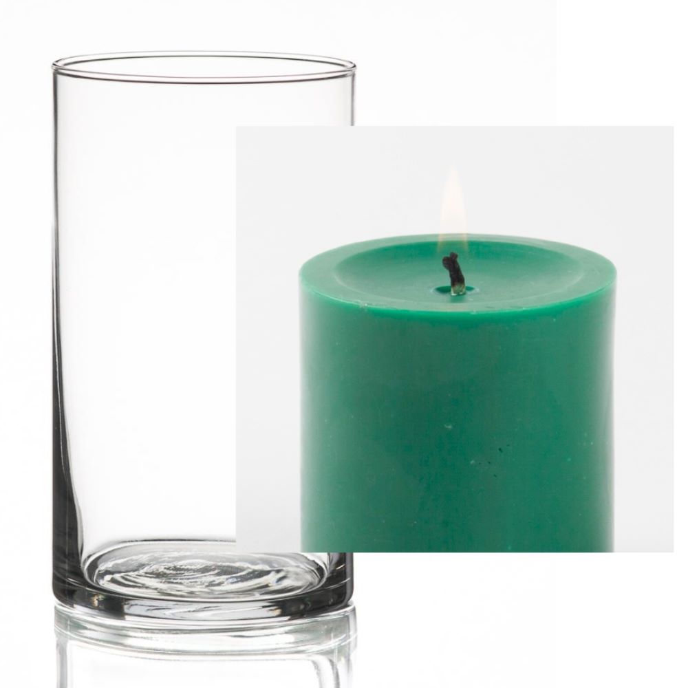 Richland Pillar Candle 3" & Eastland Cylinder Holder 6" Set of 12 (Choose your Color) - view 11