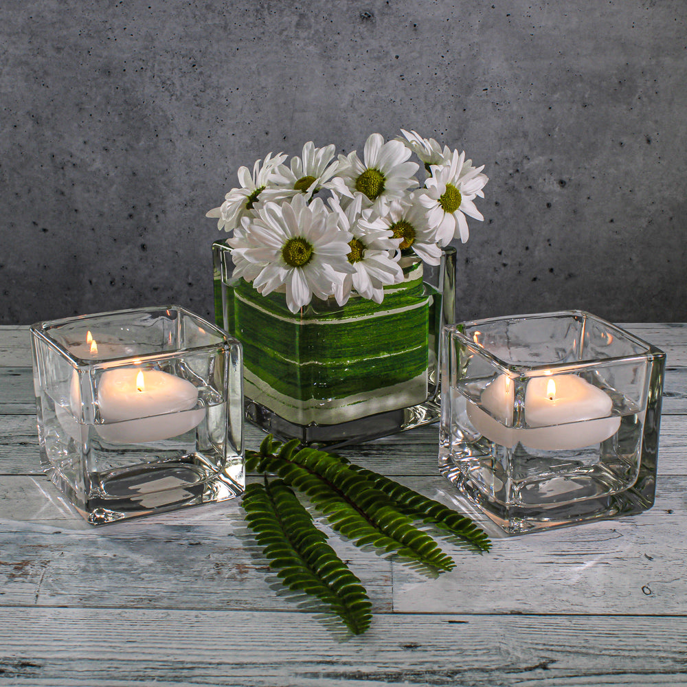 Richland Square Glass Cube Vase 4" Set of 12 - view 2