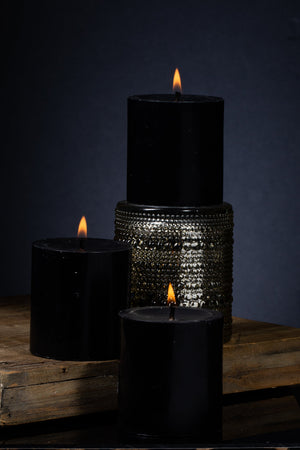 4 of 4: Richland Pillar Candle 3"x3" Black