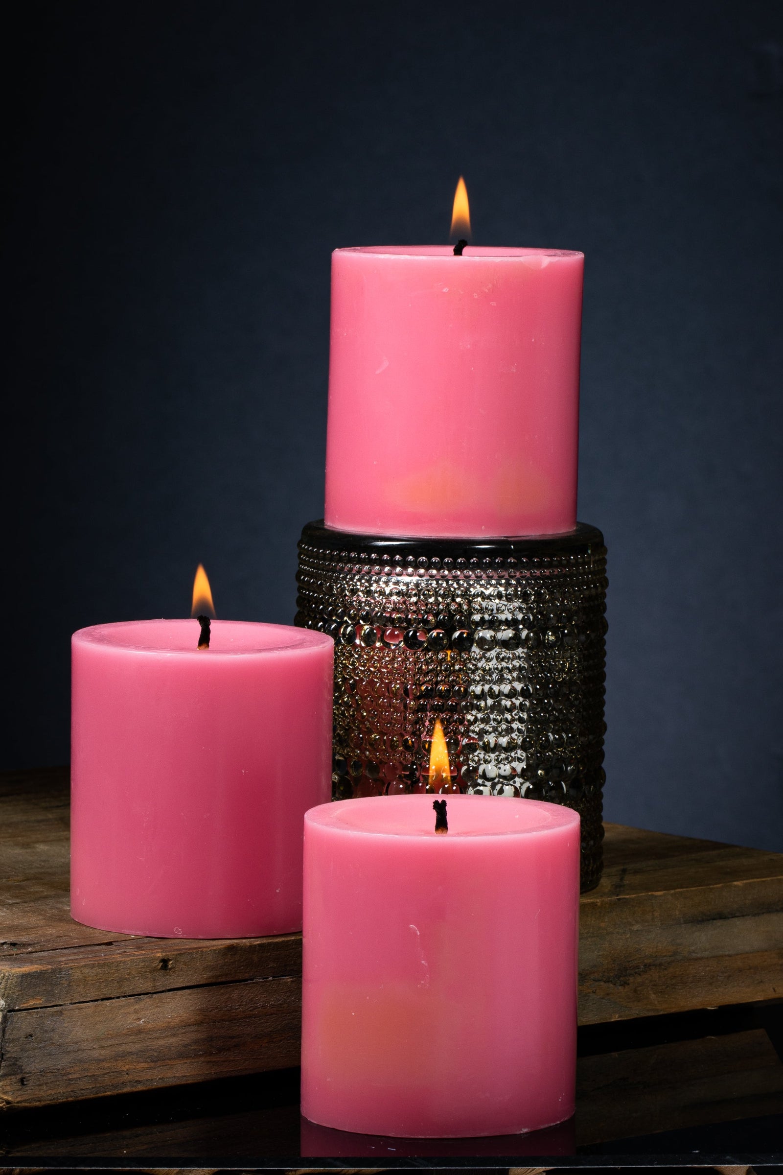 Richland Pillar Candles 3"x3" Pink Set of 48
