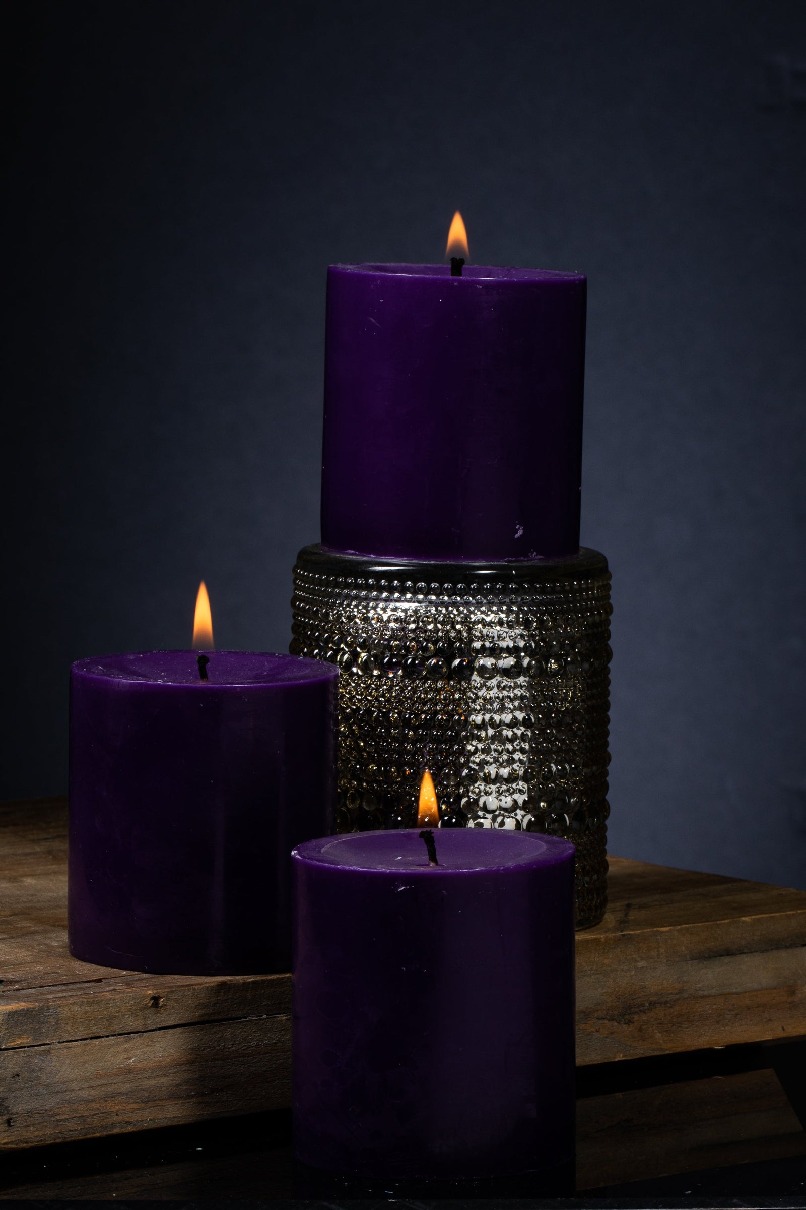 Richland Pillar Candles 3"x3" Purple Set of 24