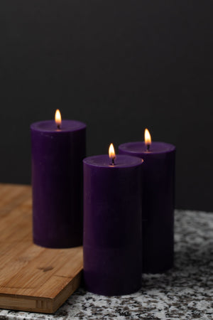 2 of 2: Richland Pillar Candle 3"x6" Purple