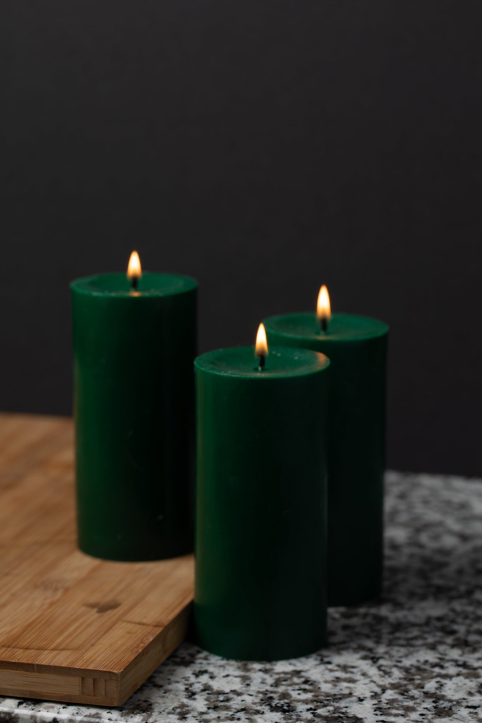 richland pillar candles 3 x6 dark green set of 6